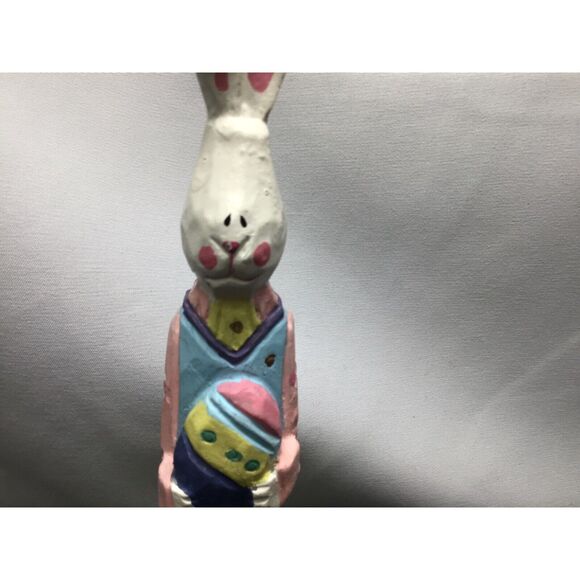 Easter Bunny Rabbit Wooden Pencil Figure Hand Painted 8 Inches Spring Holiday - Picture 2 of 7